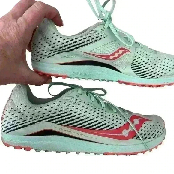 Saucony Women’s Kilkenny XC 8 Spike-Mint/Vizi Coral Size 10.5 Athletic Running - Picture 5 of 12